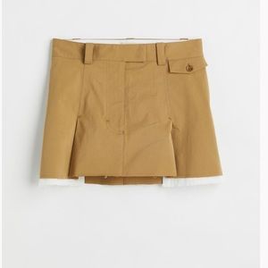 Tan pleated Mini Skirt